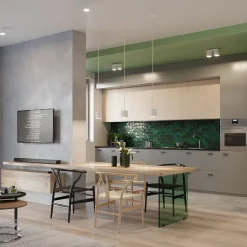 Lampe suspendue en aluminium 1 ampoule 4000K - 10x10x110cm Sollux