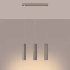 Lampe suspendue en aluminium 3 lampes 45x6.5x98cm Sollux