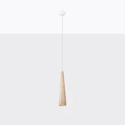 Lampe suspendue en bois 1 ampoule 3000K - 8x8x120cm Sollux