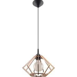 Lampe suspendue en bois 1 lampes 27.5x27.5x90cm Sollux