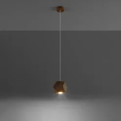 Lampe suspendue en bois 1 lampes 12x12x120cm Sollux