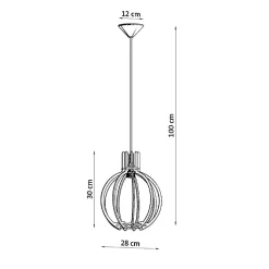 Lampe suspendue en bois 1 lampes 28x17x100cm Sollux