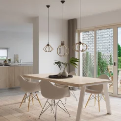 Lampe suspendue en bois 1 lampes 28x17x100cm Sollux