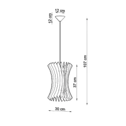 Lampe suspendue en bois 1 lampes 30x30x107cm Sollux