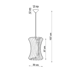 Lampe suspendue en bois 1 lampes 30x30x107cm Sollux