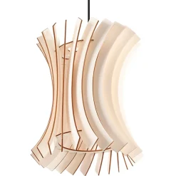 Lampe suspendue en bois 1 lampes 30x30x107cm Sollux