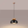 Lampe suspendue en bois/acier 1 ampoule 3000K - 29.5x29.5x130cm Sollux