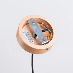 Lampe suspendue en bois/acier 1 ampoule 3000K - 29.5x29.5x130cm Sollux