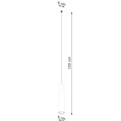 Lampe suspendue en béton 1 ampoule 3000K - 8x8x125cm Sollux