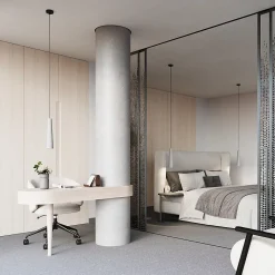 Lampe suspendue en béton 1 ampoule 3000K - 8x8x125cm Sollux