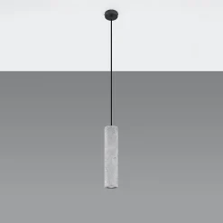 Lampe suspendue en béton 1 ampoule 4000K - 8x8x105cm Sollux