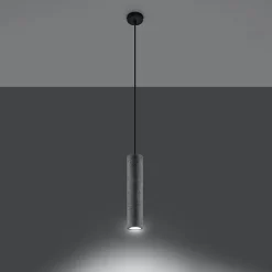 Lampe suspendue en béton 1 ampoule 4000K - 8x8x105cm Sollux