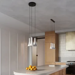 Lampe suspendue en béton 3 ampoules 4000K - 46x12x110cm Sollux