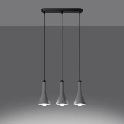 Lampe suspendue en béton 3 ampoules 4000K - 46x12x110cm Sollux