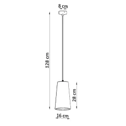 Lampe suspendue en céramique 1 ampoule 4000K - 16x16x128cm Sollux