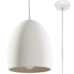 Lampe suspendue en céramique 1 ampoule 3000K - 30x30x122cm Sollux