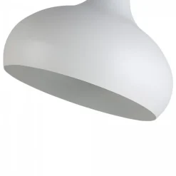 Lampe Suspendue en Métal Blanc et Bois Style Nordique pour Salon et Salle à Manger E27 26cm
