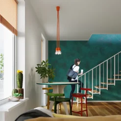 Lampe suspendue en PVC 1 ampoule 3000K - 9x9x90cm Sollux