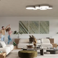 Lampe suspendue en PVC 3 ampoules 3000K - 45x45x111cm Sollux