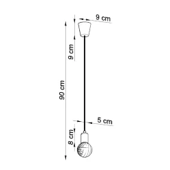 Lampe suspendue en PVC 1 ampoule 4000K - 9x9x90cm Sollux