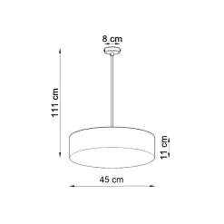 Lampe suspendue en PVC 3 ampoules 3000K - 45x45x111cm Sollux