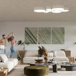 Lampe suspendue en PVC 3 ampoules 3000K - 45x45x111cm Sollux