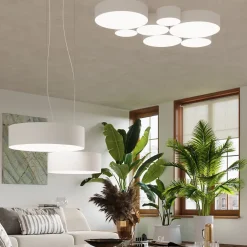 Lampe suspendue en PVC 3 ampoules 3000K - 45x45x111cm Sollux