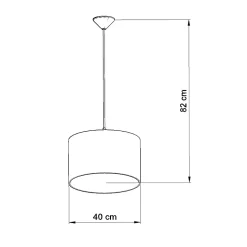 Lampe suspendue en PVC 1 lampes 40x40x82cm Sollux