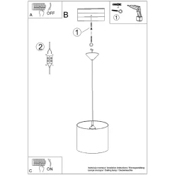 Lampe suspendue en PVC 1 lampes 30x30x82cm Sollux