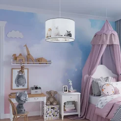 Lampe suspendue en PVC 1 lampes 30x30x95cm Sollux