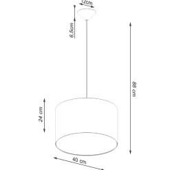 Lampe suspendue en tissu/PVC 1 ampoule 4000K - 40x40x88cm Sollux