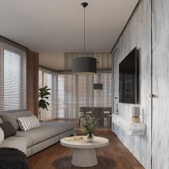 Lampe suspendue en tissu/PVC 1 ampoule 4000K - 40x40x88cm Sollux