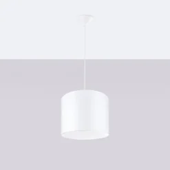 Lampe suspendue en tissu/PVC 1 ampoule 3000K - 30x30x88cm Sollux