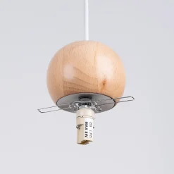 Lampe suspendue en verre/bois 3 lampes 31x31x124cm Sollux