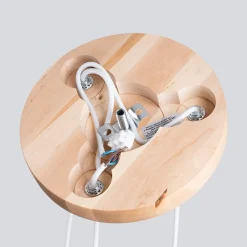 Lampe suspendue en verre/bois 3 lampes 31x31x124cm Sollux