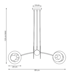 Lampe suspendue EUFORIA 4 BL, Emibig Lighting, Fabriqué en EU