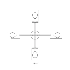 Lampe suspendue EUFORIA 4 BL, Emibig Lighting, Fabriqué en EU
