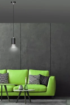 Lampe suspendue FUMIKO 1 BL/CHROME, Emibig Lighting, Fabriqué en EU