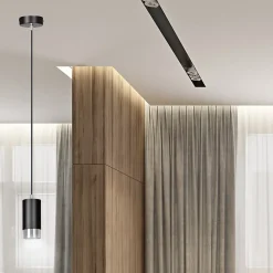 Lampe suspendue FUMIKO 1 BL/CHROME, Emibig Lighting, Fabriqué en EU