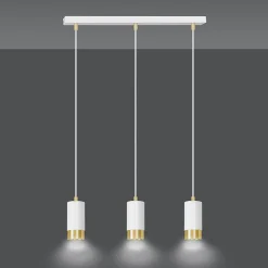Lampe suspendue FUMIKO 3 WH/GOLD, Emibig Lighting, Fabriqué en EU