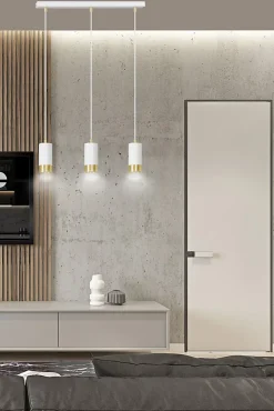 Lampe suspendue FUMIKO 3 WH/GOLD, Emibig Lighting, Fabriqué en EU