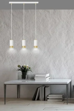 Lampe suspendue FUMIKO 3 WH/GOLD, Emibig Lighting, Fabriqué en EU