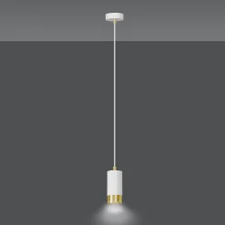 Lampe suspendue FUMIKO 1 WH/GOLD, Emibig Lighting, Fabriqué en EU