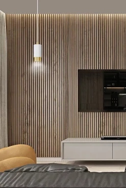 Lampe suspendue FUMIKO 1 WH/GOLD, Emibig Lighting, Fabriqué en EU