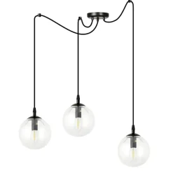 Lampe suspendue GIGI 3 BL TRANSPARENT, Emibig Lighting, Fabriqué en EU