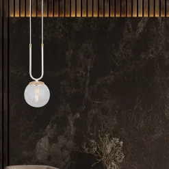 Lampe suspendue GLAM 1 WHITE/TRANSPARENT, Emibig Lighting, Fabriqué en EU