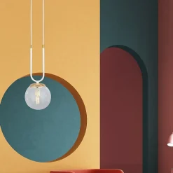 Lampe suspendue GLAM 1 WHITE/TRANSPARENT, Emibig Lighting, Fabriqué en EU