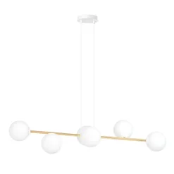Lampe suspendue GRAVITY 6 WH GOLD, Emibig Lighting, Fabriqué en EU
