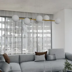 Lampe suspendue GRAVITY 6 WH GOLD, Emibig Lighting, Fabriqué en EU