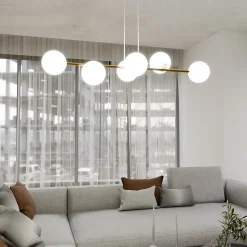 Lampe suspendue GRAVITY 6 WH GOLD, Emibig Lighting, Fabriqué en EU